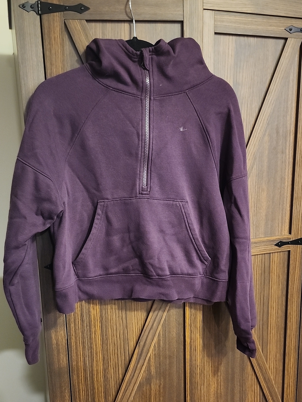 Athletic Works Deep Plum Quarter-Zip Pullover Hoodie
